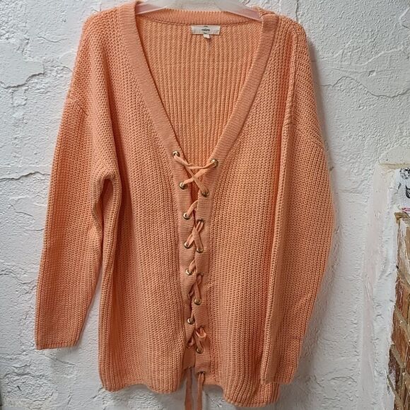 Entro Peach lace up sweater - Picture 9 of 9